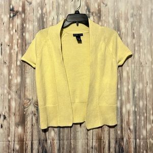 New York & Co Womens Yellow Open Front Cardigan Size XS